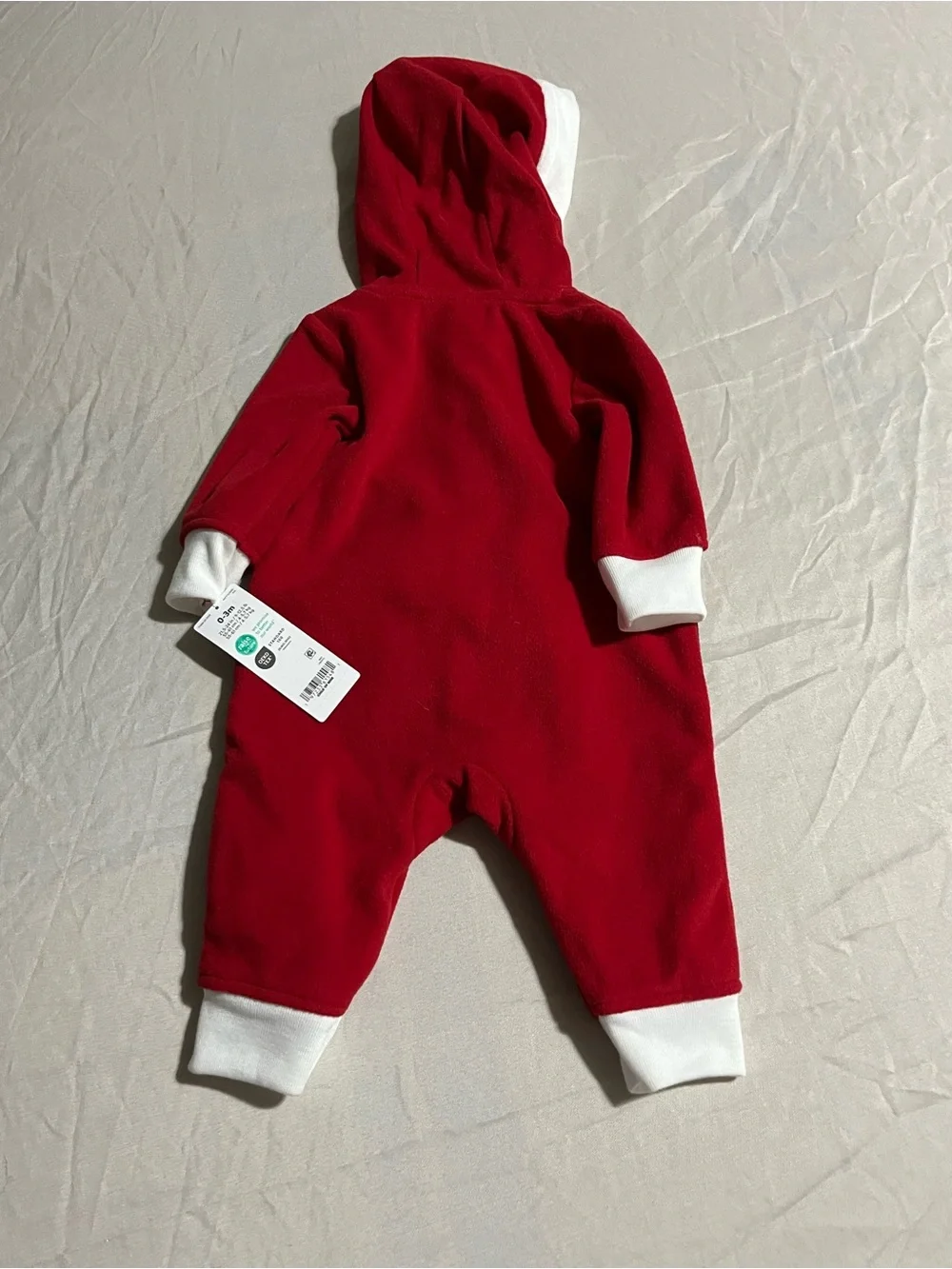 Carter's Red Santa-Style Hooded Infant One-Piece Size 0-3 Months New with Tags